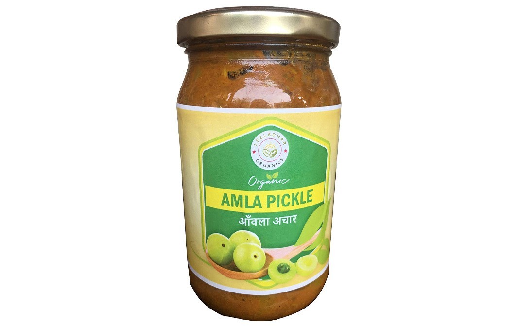 Leeladhar Organics Amla Pickle    Glass Jar  400 grams